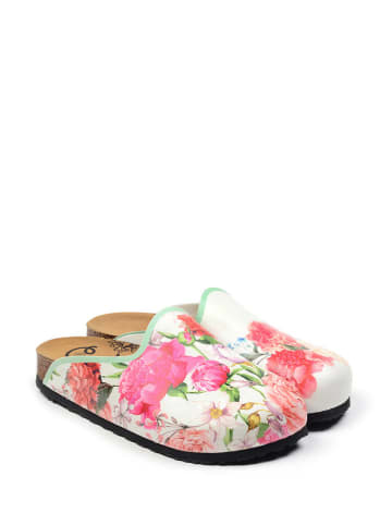 Calceo Clogs wit/meerkleurig