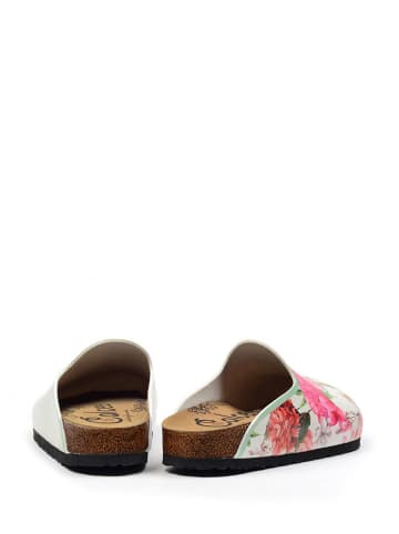 Calceo Clogs wit/meerkleurig