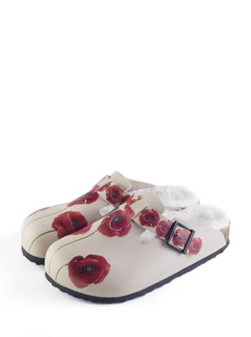 Calceo Gevoerde clogs beige/meerkleurig
