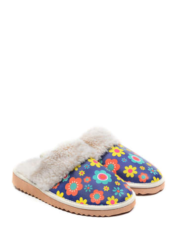 Calceo Hausschuhe in Dunkelblau/ Bunt