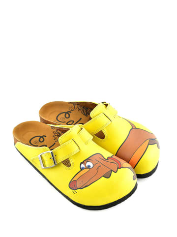 Calceo Clogs in Gelb/ Hellbraun