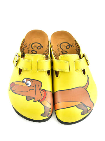 Calceo Clogs in Gelb/ Hellbraun