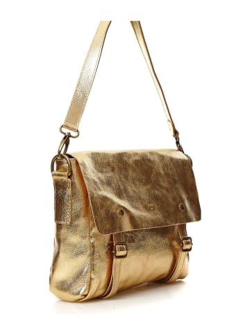 Abaco Leder-Schultertasche "Nyle" in Gold - (B)25 x (H)27 x (T)3 cm