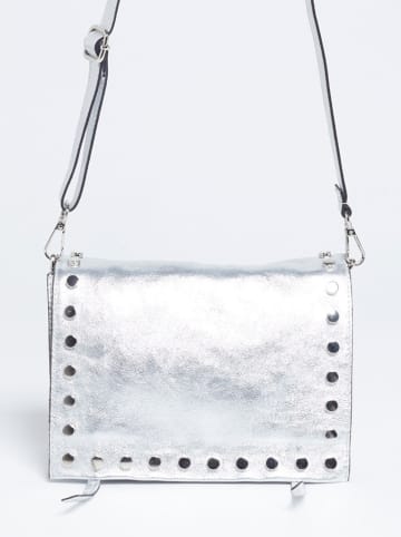Abaco Leder-Umhängetasche "Iris" in Silber - (B)20 x (H)16 x (T)10,5 cm