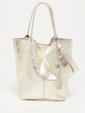 Abaco Leder-Schultertasche "Yana" in Gold - (B)37 x (H)25 x (T)35 cm