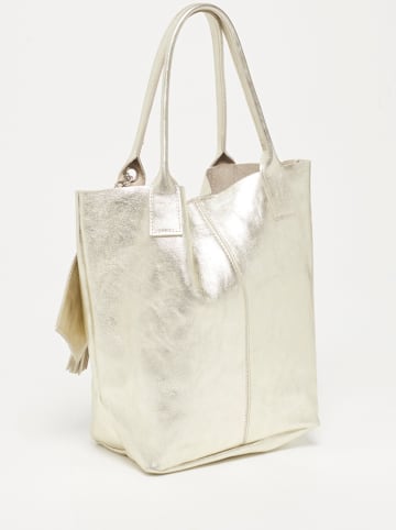 Abaco Leder-Schultertasche "Yana" in Gold - (B)37 x (H)25 x (T)35 cm