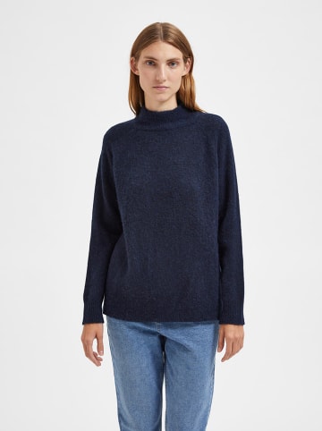 SELECTED FEMME Sweter wełniany "Lulu" w kolorze granatowym