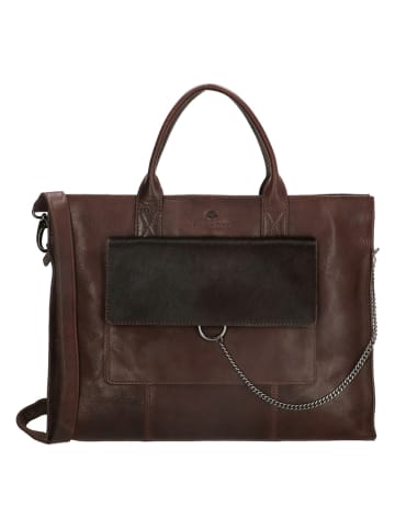 micmacbags Leren zakentas donkerbruin - (B)40 x (H)30 x (D)12 cm