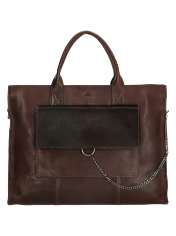 micmacbags Leder-Businesstasche in Dunkelbraun - (B)40 x (H)30 x (T)12 cm