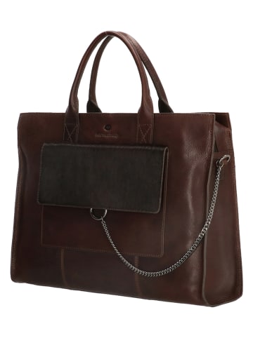 micmacbags Leder-Businesstasche in Dunkelbraun - (B)40 x (H)30 x (T)12 cm
