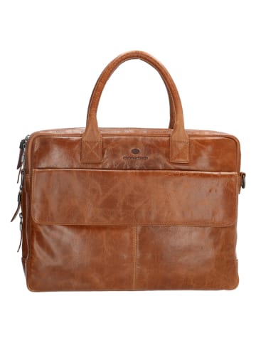 micmacbags Leder-Henkeltasche in Hellbraun - (B)41 x (H)31 x (T)11 cm