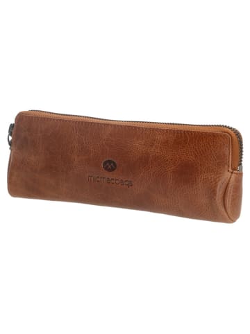 micmacbags Leder-Federmäppchen in Hellbraun - (B)22 x (H)8 x (T)3 cm