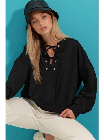 Chezalou Bluza w kolorze czarnym