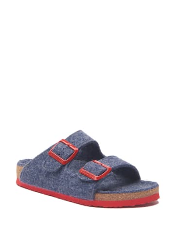 Comfortfusse Wollen slippers rood/donkerblauw