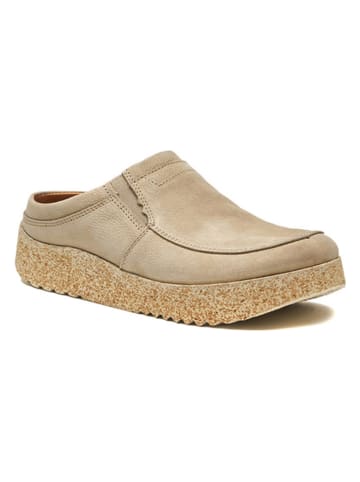 Comfortfusse Leren clogs beige
