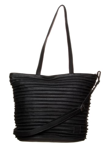 FREDs BRUDER Skórzany shopper bag "Puzz Riffle" w kolorze czarnym - 30 x 28 x 21 cm