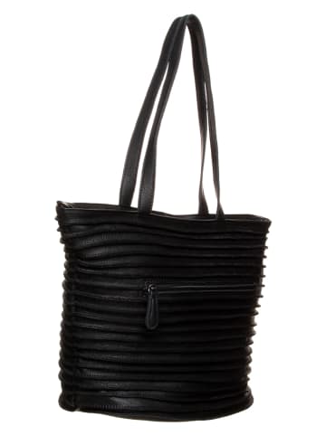 FREDs BRUDER Skórzany shopper bag "Puzz Riffle" w kolorze czarnym - 30 x 28 x 21 cm