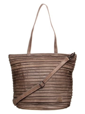 FREDs BRUDER Leren shopper "Puzz Riffle" bruin - (B)30 x (H)28 x (D)21 cm