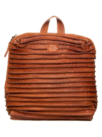 FREDs BRUDER Skórzany plecak "Backy Riffle" w kolorze jasnobrązowym - 30 x 25 x 8 cm
