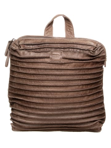 FREDs BRUDER Skórzany plecak "Backy Riffle" w kolorze beżowym - 30 x 25 x 8 cm
