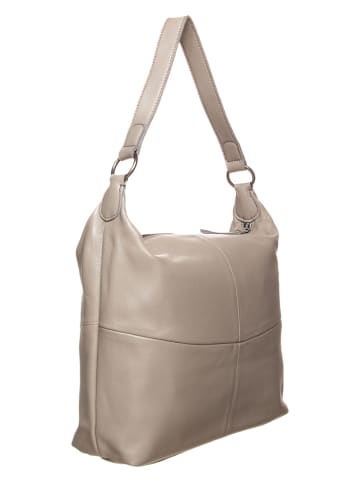 FREDs BRUDER Skórzany shopper bag "Edgy" w kolorze beżowym - 40 x 29 x 10 cm