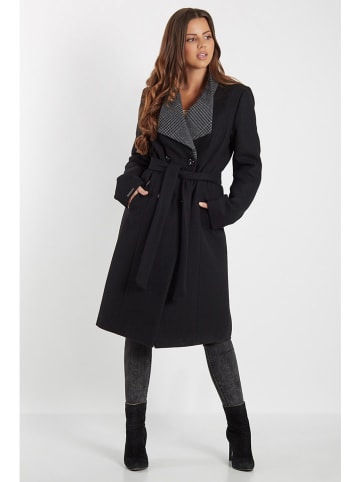 Ciriana Wełniany płaszcz w kolorze czarno-szarym