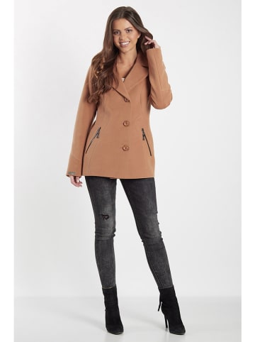 Ciriana Wollen mantel lichtbruin