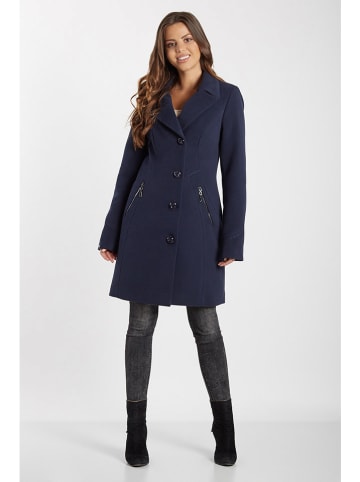 Ciriana Wollen mantel donkerblauw