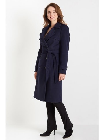 Ciriana Wollen mantel donkerblauw
