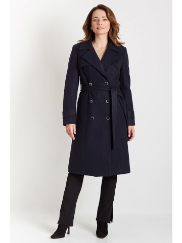 Ciriana Wollen mantel donkerblauw
