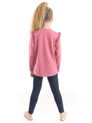 Denokids 2-delige outfit "Love Cats" roze/donkerblauw