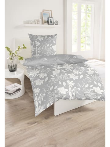 Schiesser Renforcé-Bettwäsche-Set "Fleur" in Grau