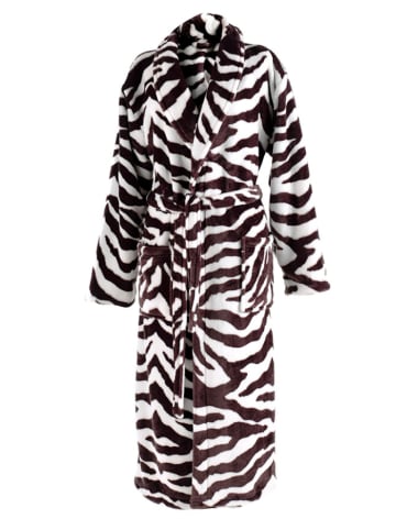 Zo!Home Badjas "Zebra" wit/bruin