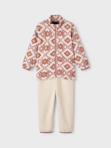 name it 2tlg. Fleeceoutfit in Creme/ Rot