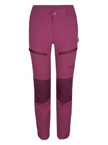 Trollkids Spodnie trekkingowe Zipp-Off "Nordfjord" - Regular fit - w kolorze fioletowym