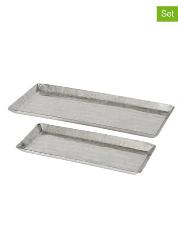 Boltze 2er-Set: Tabletts "Passia" in Silber