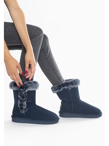 Gooce Leder-Winterstiefel "Alissa" in Dunkelblau