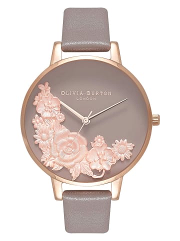 Olivia Burton Zegarek kwarcowy w kolorze różowozłoto-szarym