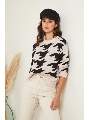 Soft Cashmere Sweter w kolorze beżowo-czarnym