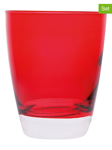 Trendy Kitchen by EXCÉLSA 6er-Set: Gläser "Happy Color" in Rot - 300 ml