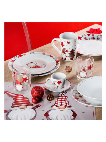 Trendy Kitchen by EXCÉLSA Kubki (4 szt.) "Gnomo" w kolorze biało-czerwonym - 380 ml