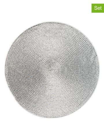 Trendy Kitchen by EXCÉLSA 6-delige set: placemats "Round" zilverkleurig - Ø 36 cm