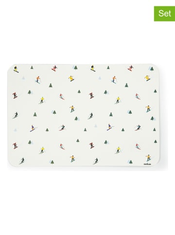 Trendy Kitchen by EXCÉLSA 6-delige set: placemats "Cortina" wit - (L)43 x (B)28,5 cm