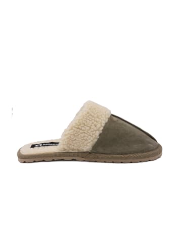 billowy Leren pantoffels kaki