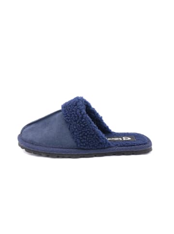 billowy Leder-Hausschuhe in Blau