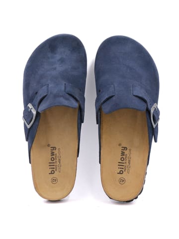 billowy Leren clogs blauw