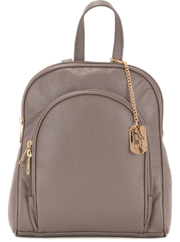 Anna Morellini Leder-Rucksack "Breta" in Taupe - (L)24 x (B)12 x (H)30 cm