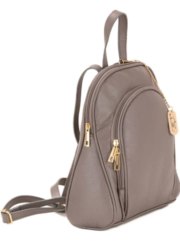 Anna Morellini Leder-Rucksack "Breta" in Taupe - (L)24 x (B)12 x (H)30 cm