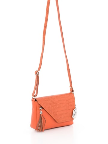 Anna Morellini Leder-Umhängetasche "Lola" in Orange - (L)24 x (B)6 x (H)18 cm
