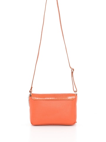 Anna Morellini Leder-Umhängetasche "Lola" in Orange - (L)24 x (B)6 x (H)18 cm